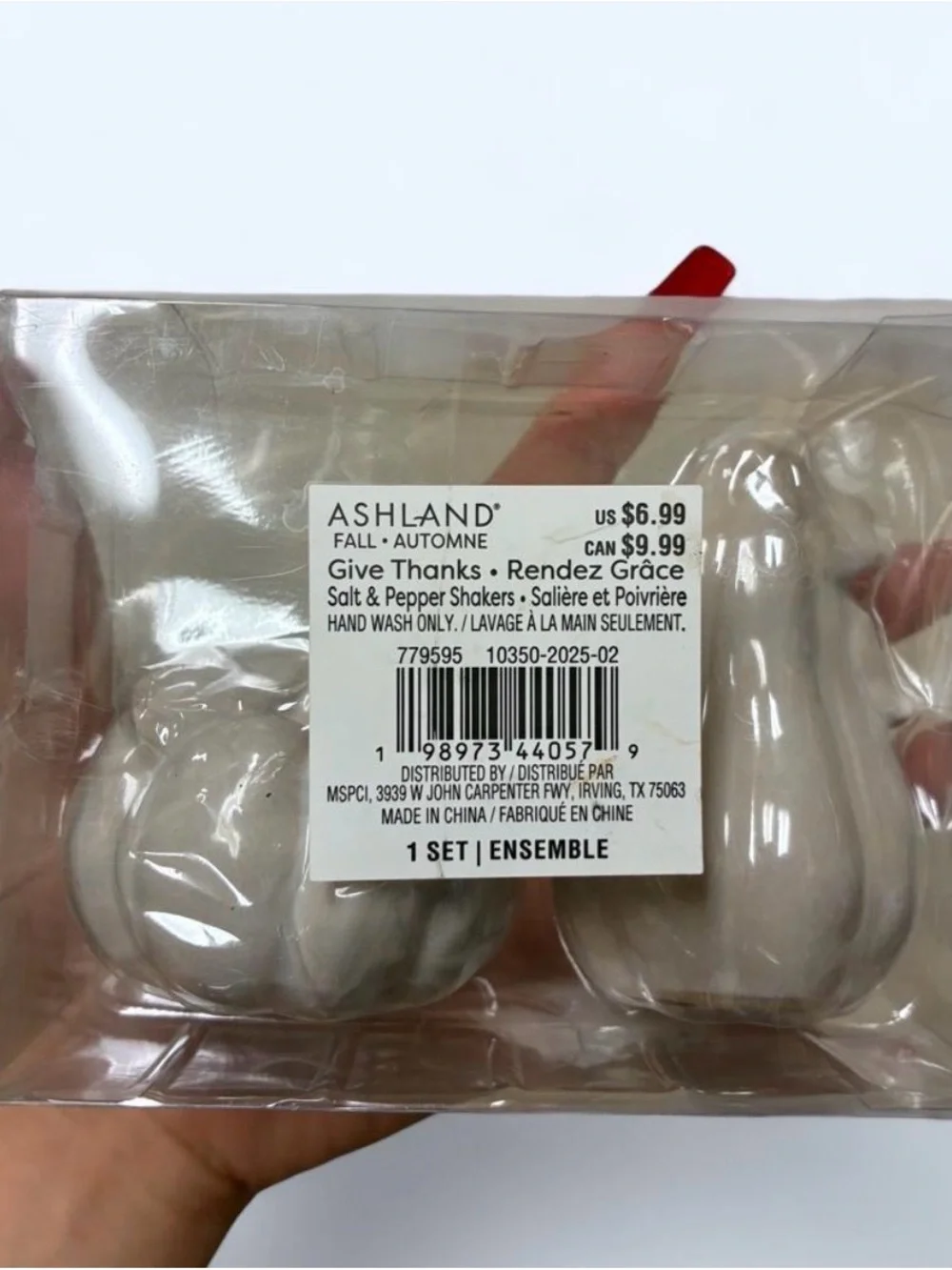 Ashland White Ceramic Pumpkin & Ghost Salt and Pepper Shakers